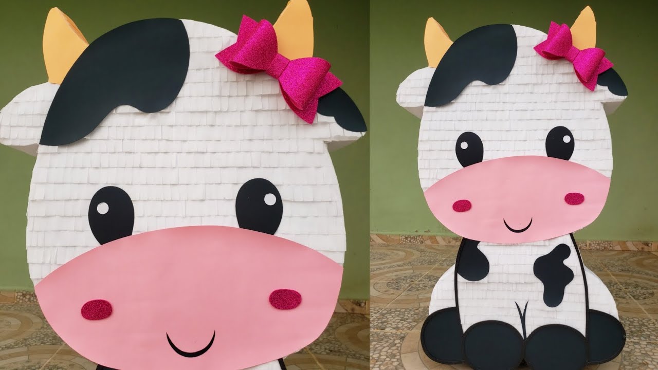 Piñata de Vaquita | Tutorial piñata Vaquita | Molde en la cajita de descripción 👇
