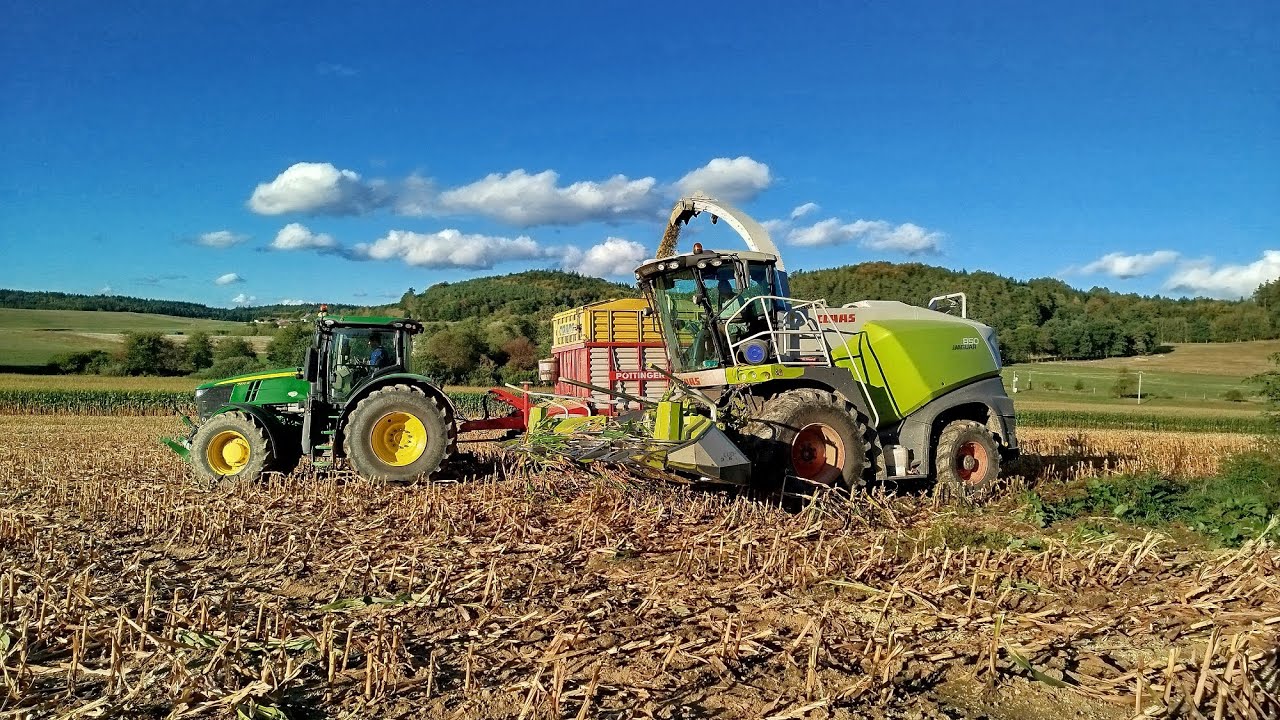 CLAAS JAGUAR 850 siláže v AGRO Strunkovice s Johndeere 7530,7R270 a Claas axion 830.