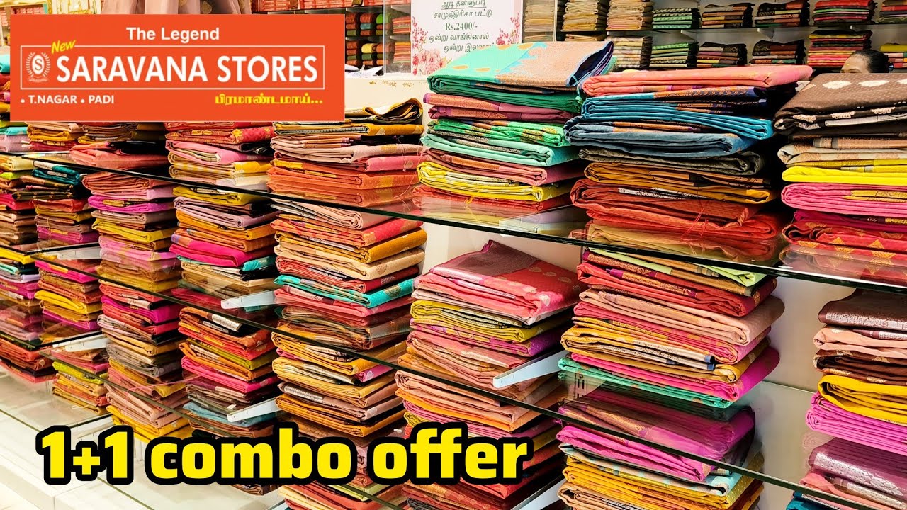 Padi Saravana Stores Aadi Offer 1+1 Combo offer Samuthrika Pattu Saree/Valainaar pattu Tissue sarees