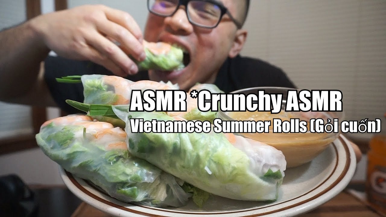 ASMR- Vietnamese Summer Rolls (Gỏi cuốn) *CRUNCHY ASMR *NO TALKING