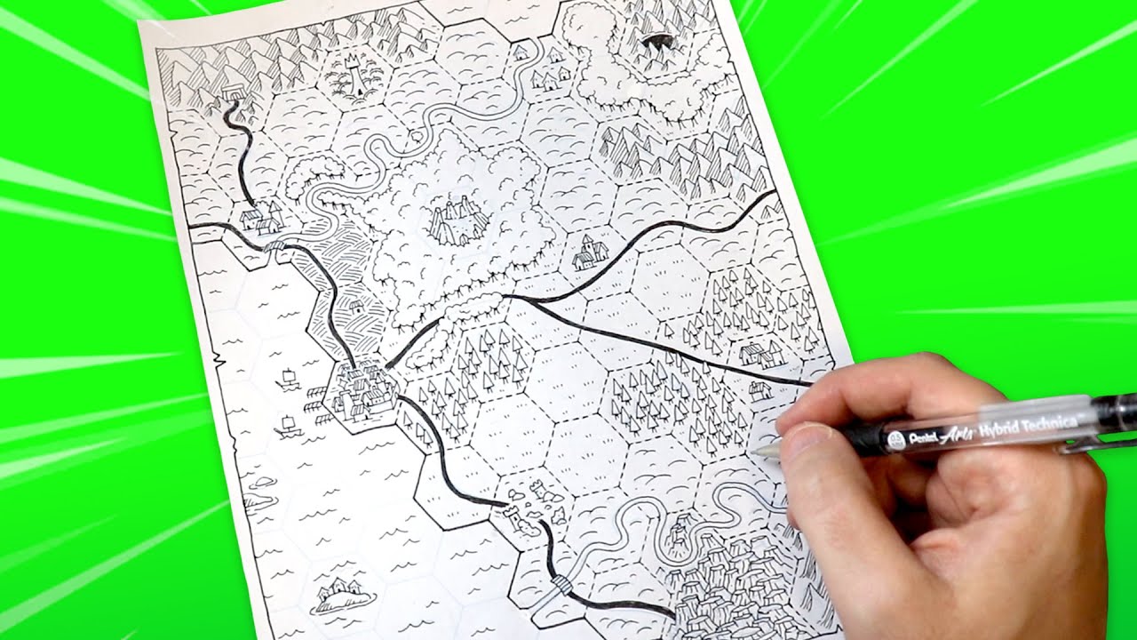 Как создать и нарисовать карту гексов в D&D! (Включает бесплатную загрузку шаблона!)
