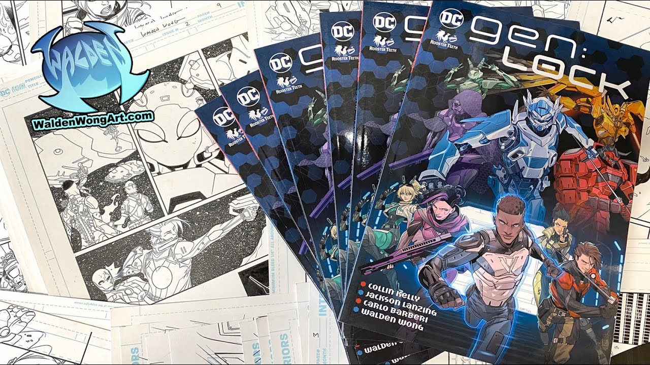 gen:LOCK Official Graphic Novel ROOSTER TEETH DC COMICS TPB Original Artwork Trade Paperback review