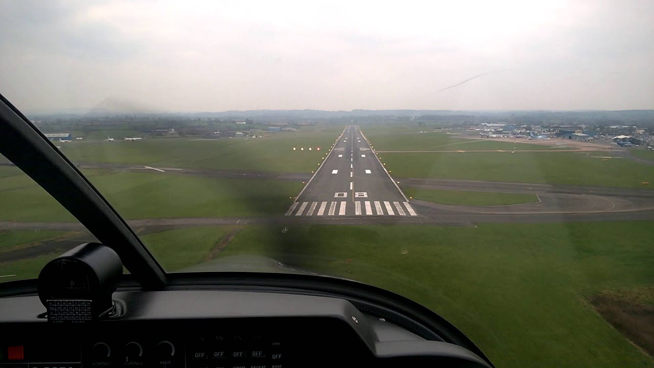 G-GORA landing at Exeter  Airport in the expert hands of Captain Julian