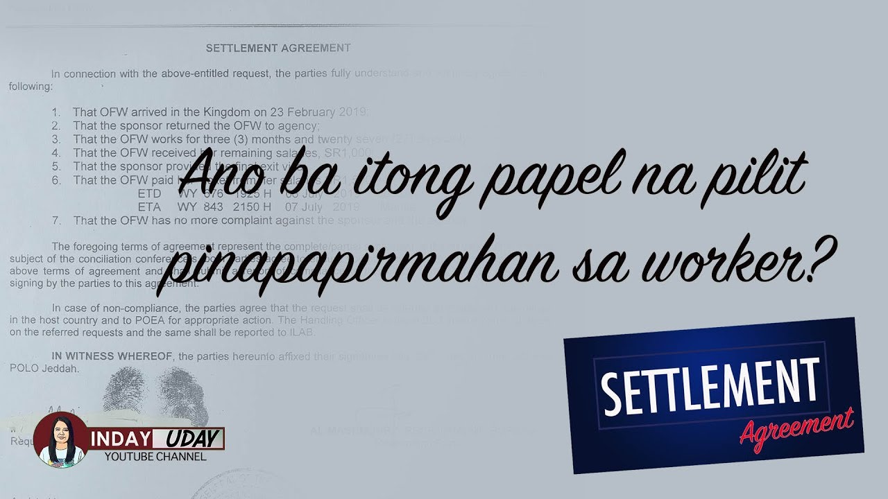 Para sa mga OFW, Ano itong papel na pilit pinapapirmahan