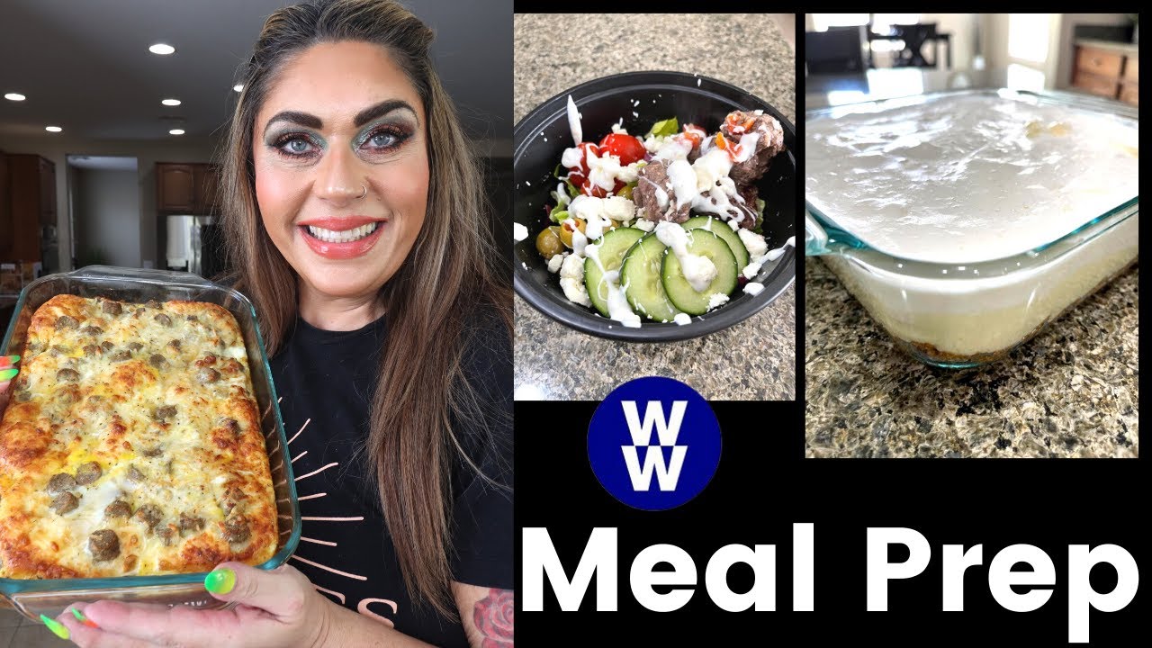 WW MEAL PREP FOR WEIGHT LOSS - BISCUIT EGG BAKE - GREEK MEATBALL BOWLS - PINEAPPLE DELIGHT BARS!!
