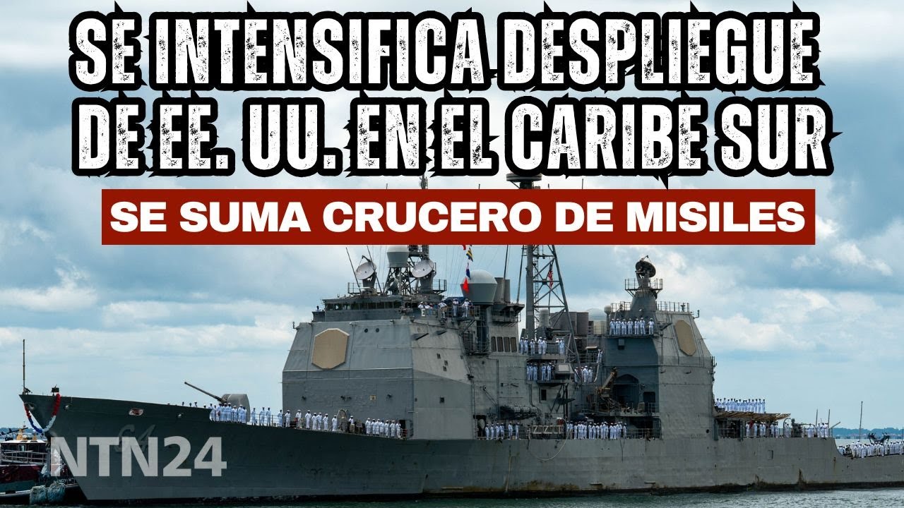 Se intensifica despliegue de EE.UU.: comandante hace inspección y se suma un crucero de misiles