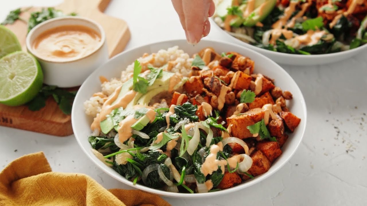 Roasted Sweet Potato and Chickpea Bowls