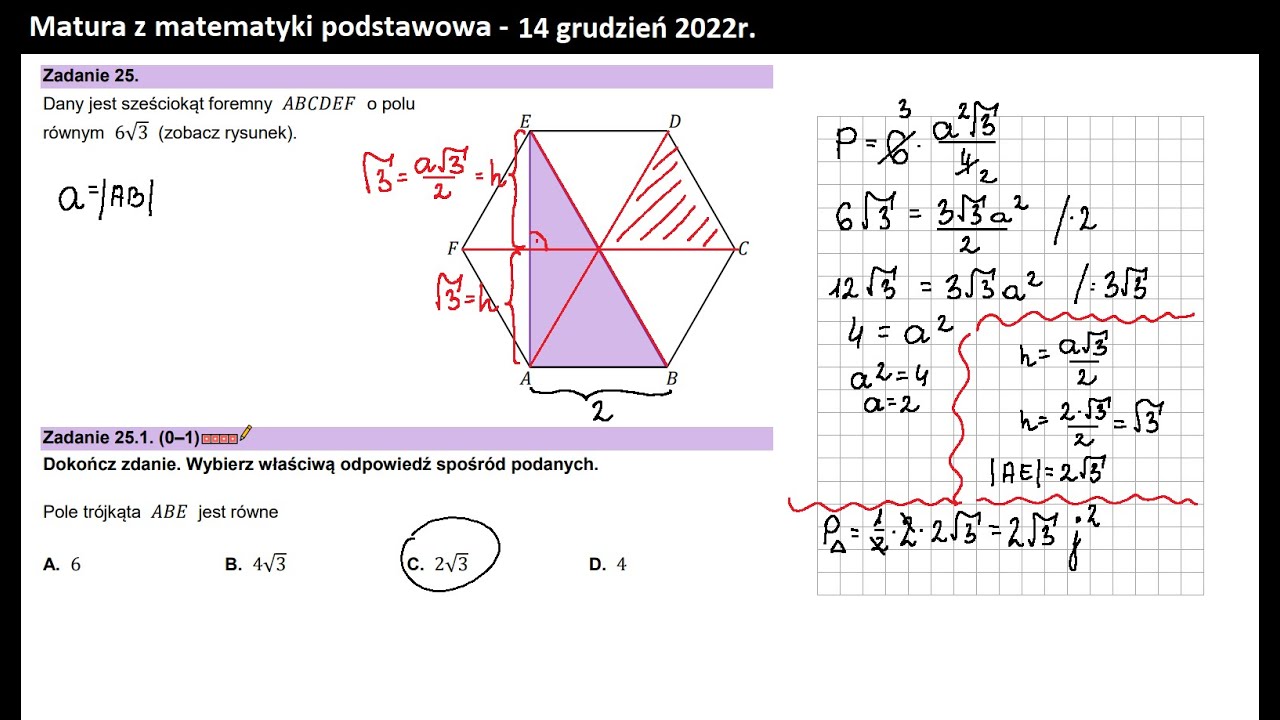 Zad 25. Planimetria. Sześciokąt foremny.