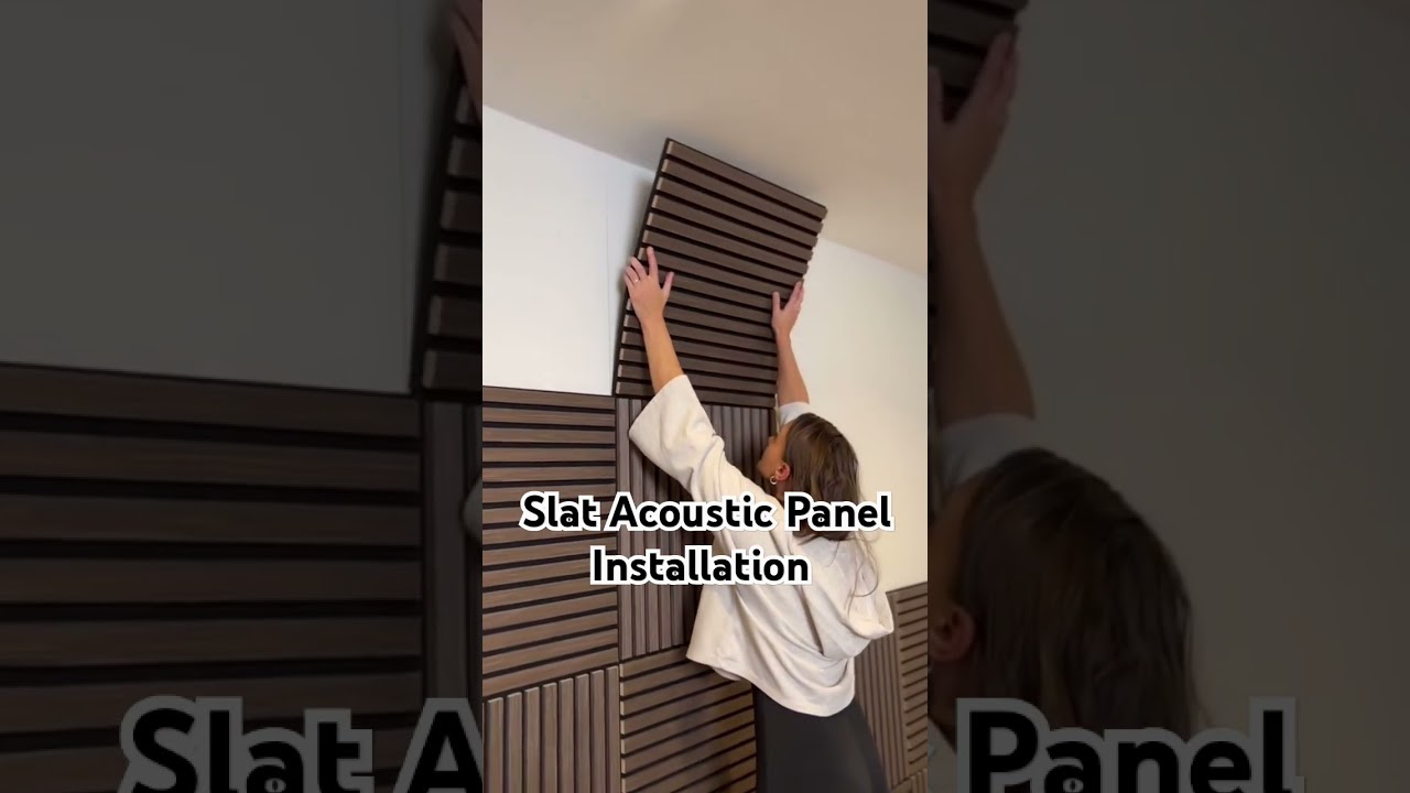 Slat Acoustic Panel Installation #acousticpanels #soundproofing #homedecor #interiordesign #acoustic