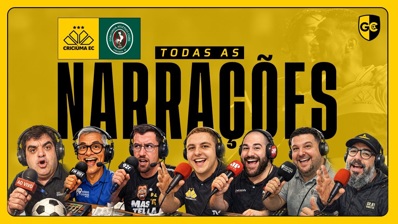 CRICIÚMA 3x1 CONCÓRIDA | TODAS AS NARRAÇÕES | CAMPEONATO CATARINENSE 2026 - 4ª RODADA