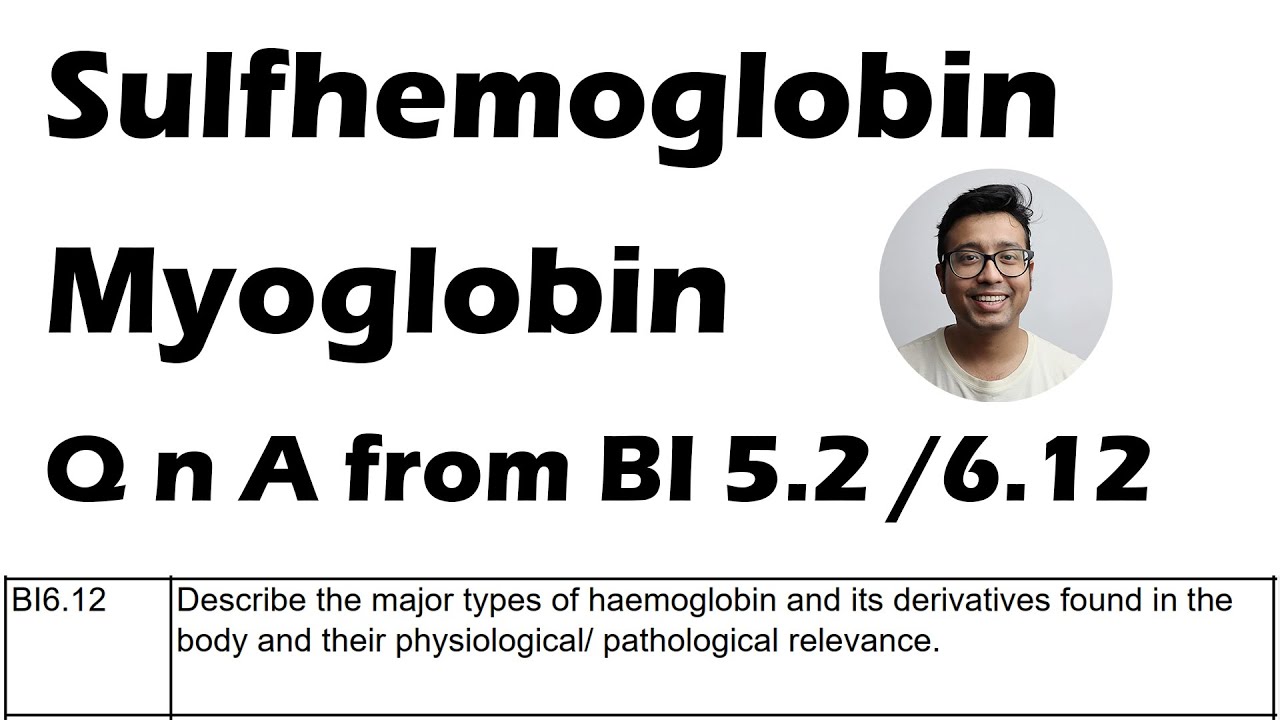 Sulfhemoglobin Myoglobin and Probable Questions from Competency BI 5.2 BI 6.12