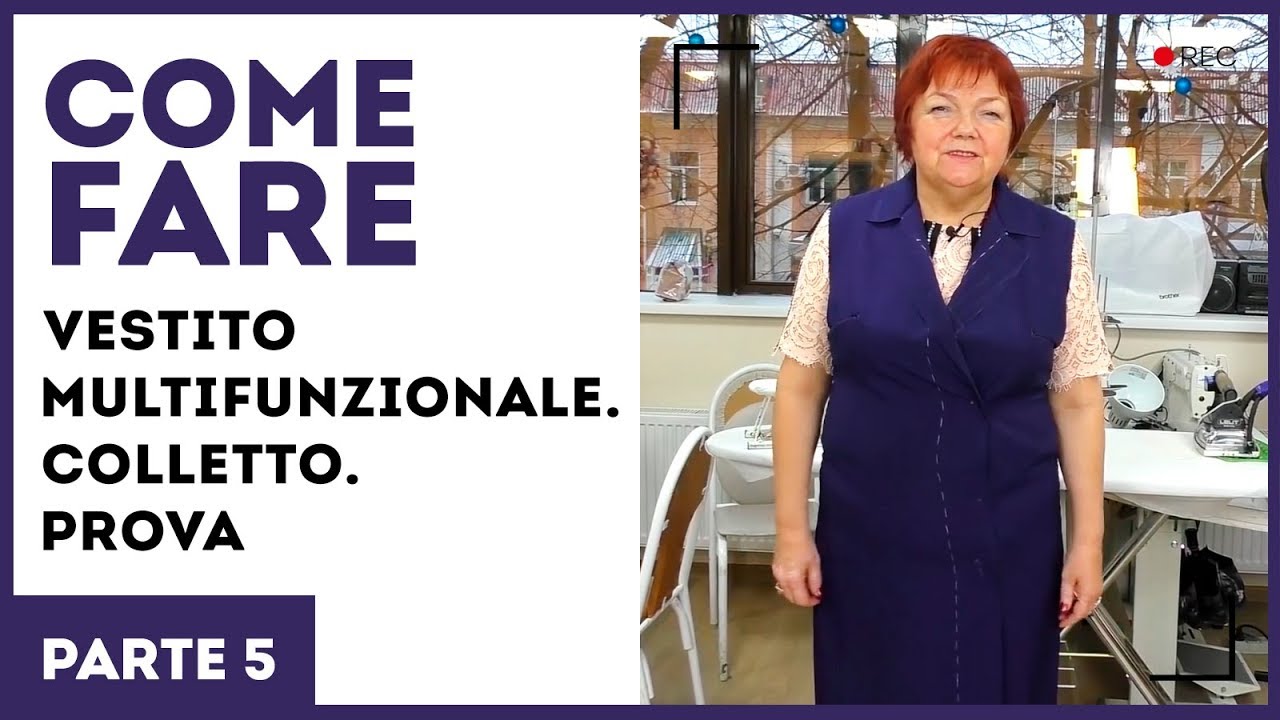 Come cucire vestito multifunzionale? Costruiamo colletto. Facciamo la prova. Parte 5