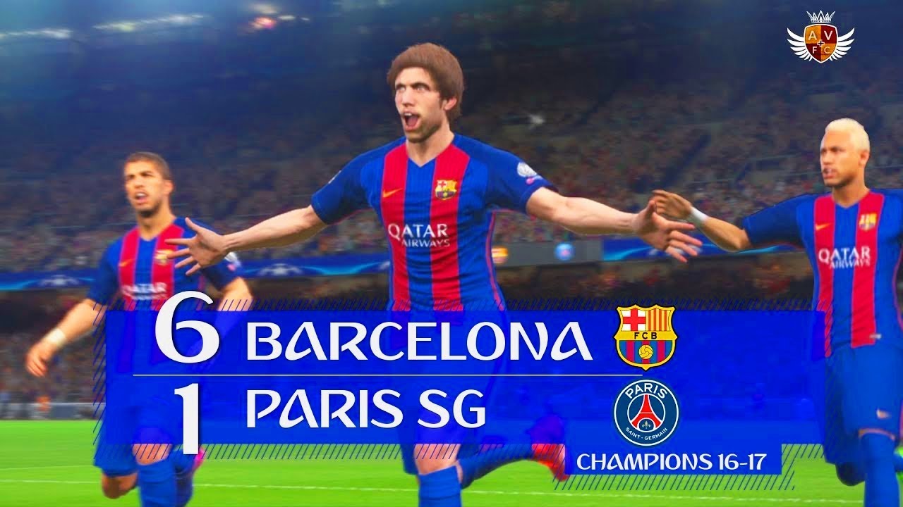 BARCELONA 6 x 1 PSG NO PES 2017 - JOGOS HISTÓRICOS | NARRAÇÃO DE ANDRÉ HENNING