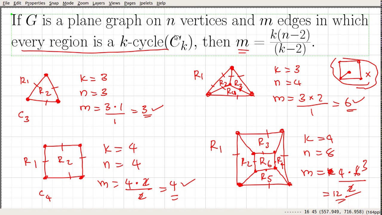 Video_81: Counting the number of edges in a plane graph in which every region is a cycle