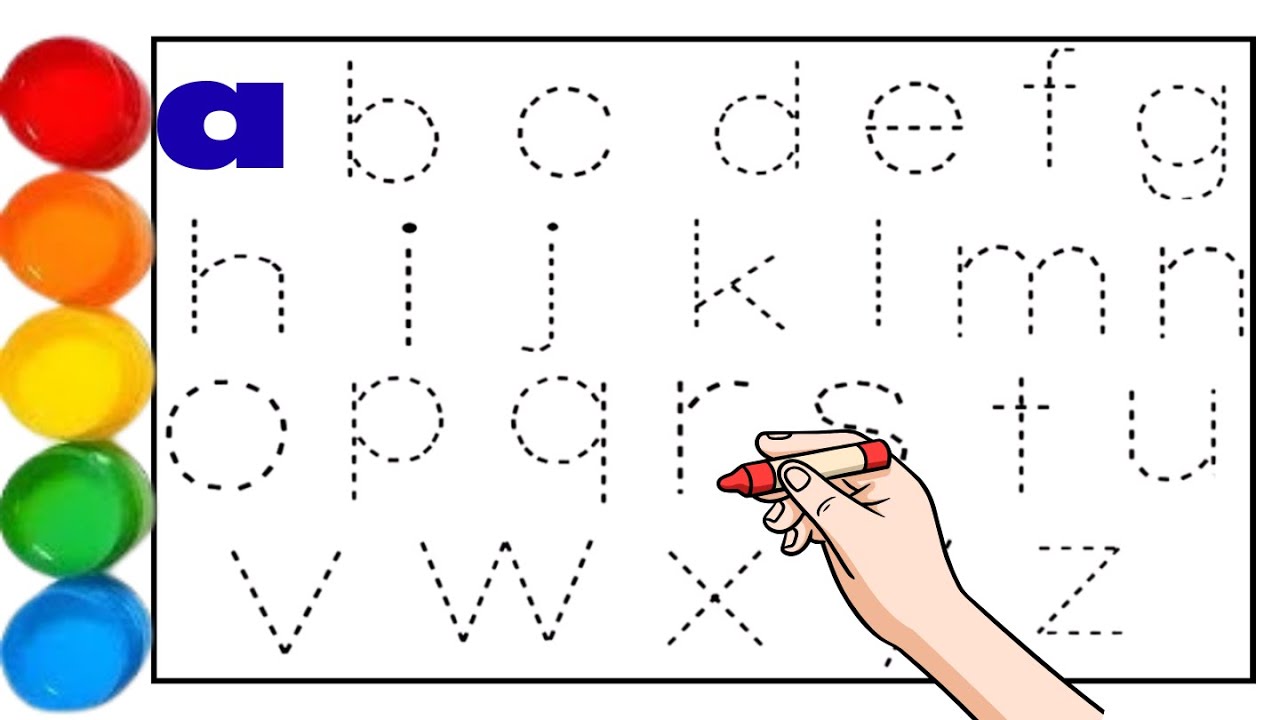 ABC song, ABCD, A to Z, Kids rhymes, collection for writing along dotted lines for toddler, d24 p1