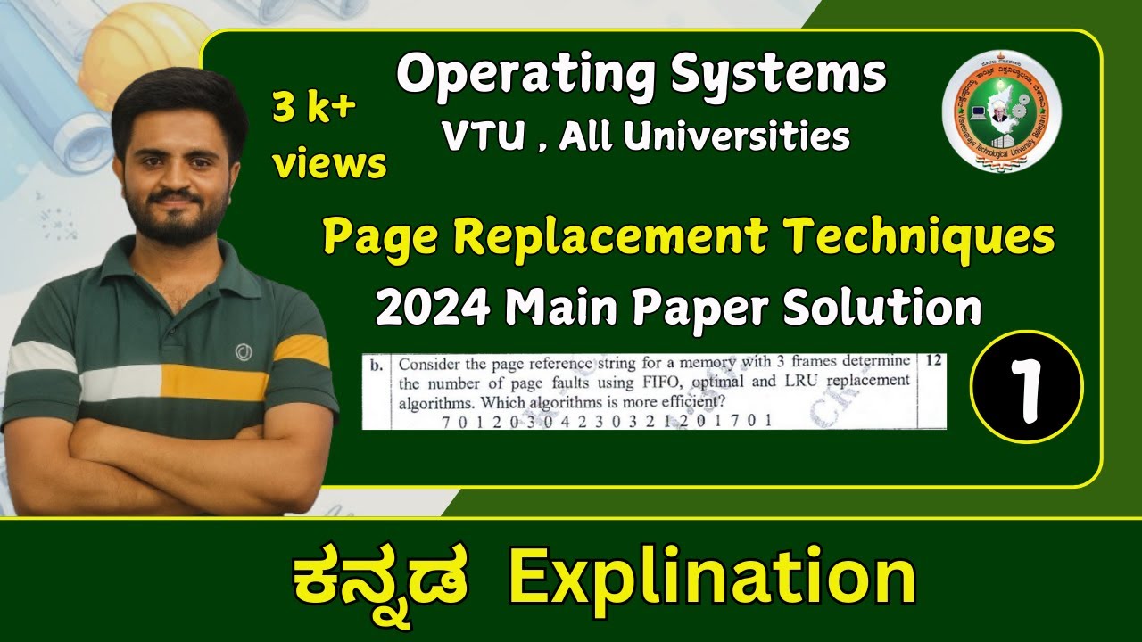 Page replacement algorithm | 2024 question paper problem