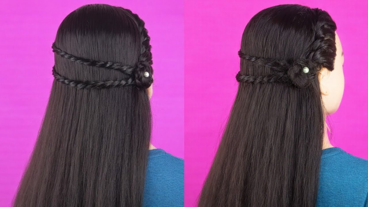 Stylish Twist Hairstyle For Open Hair With Party । 