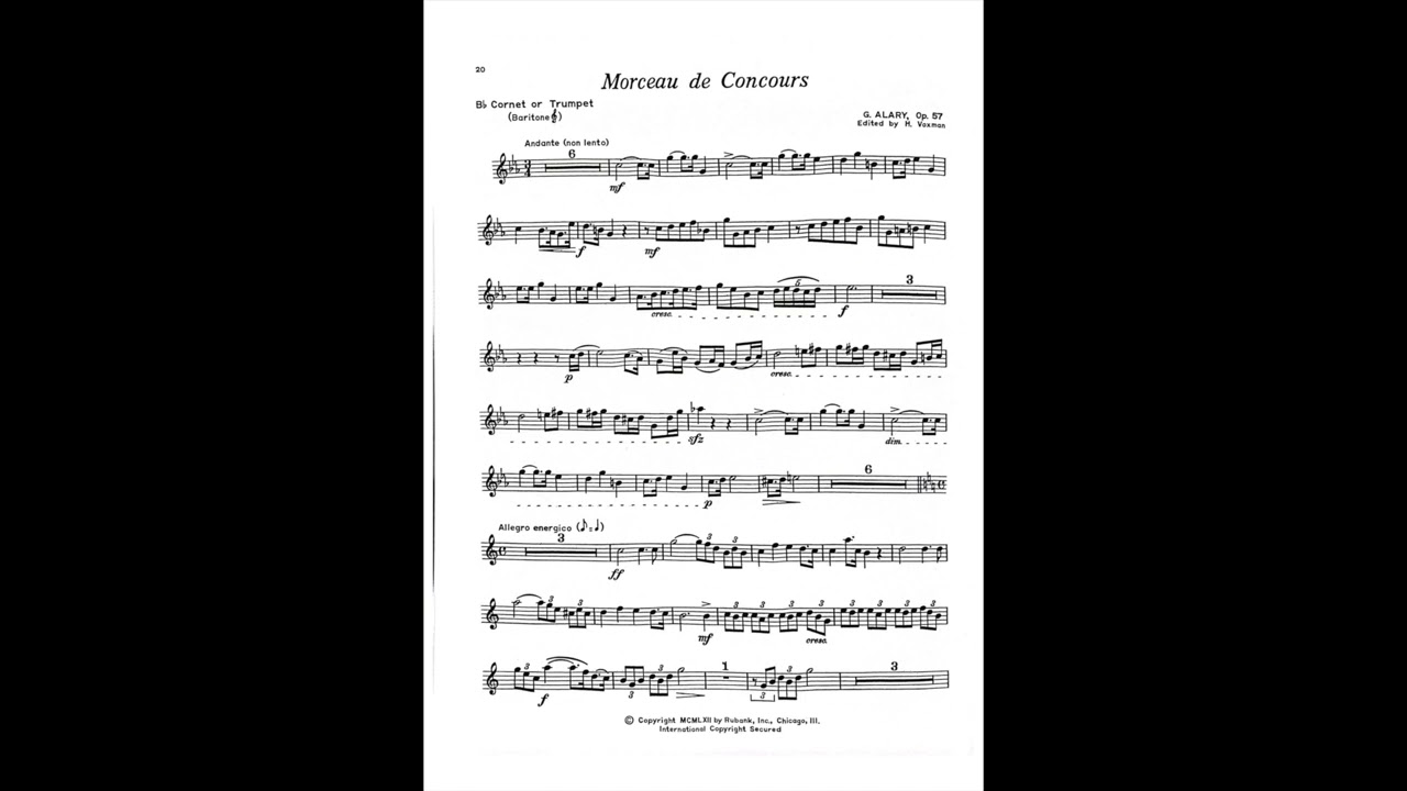 Morceau de Concours (G. Alary) Trumpet Solo Accompaniment
