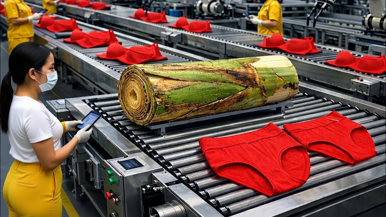 You Won’t Believe Banana Waste Becomes Underwear | Full Factory Process