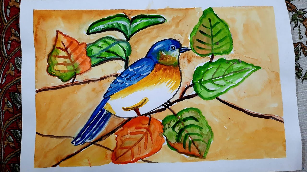 How to draw a bird in watercolour