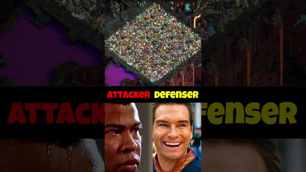 Attack vs Defender 🔥 Clash of Clans Epic Battle #coc  #shorts #clashofclans #cs2 #gta