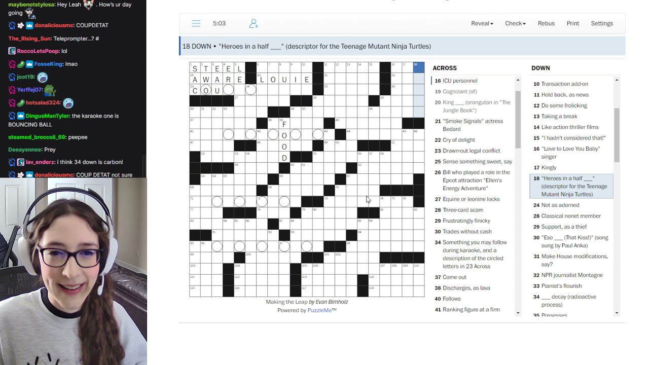 Leahbee Crossword Stream · 02/07/21 · are you ready for some CROSSWORDS!!!! [2/2]