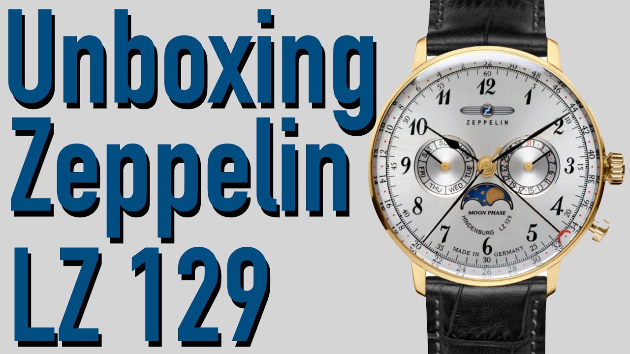Unboxing & first look Zeppelin LZ 129 Hindenburg moon phase watch 7038-1