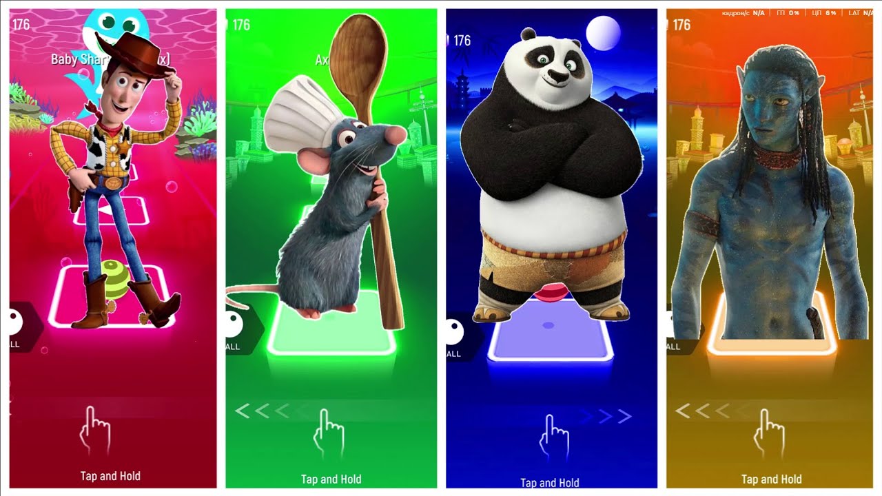 Toy Story 🆚 Ratatouille 🆚 Kung Fu Panda 🆚 Avatar - Tiles Hop 🎵