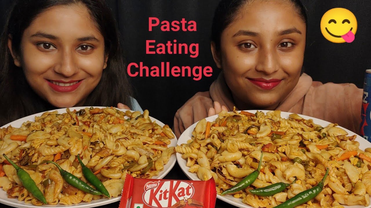 Sister vs Sister 🔥Desi pasta Eating Challenge 😋|Pasta challenge|Food challenge