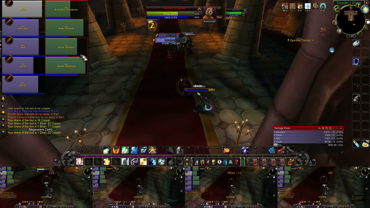 World Of Warcraft SoD, Multiboxing Priest 4Lock SM Cathedral