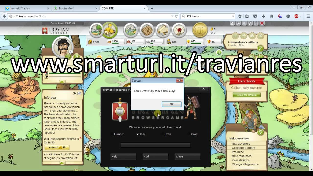 Travian +1000 Resources [PROOF][EASY]2015