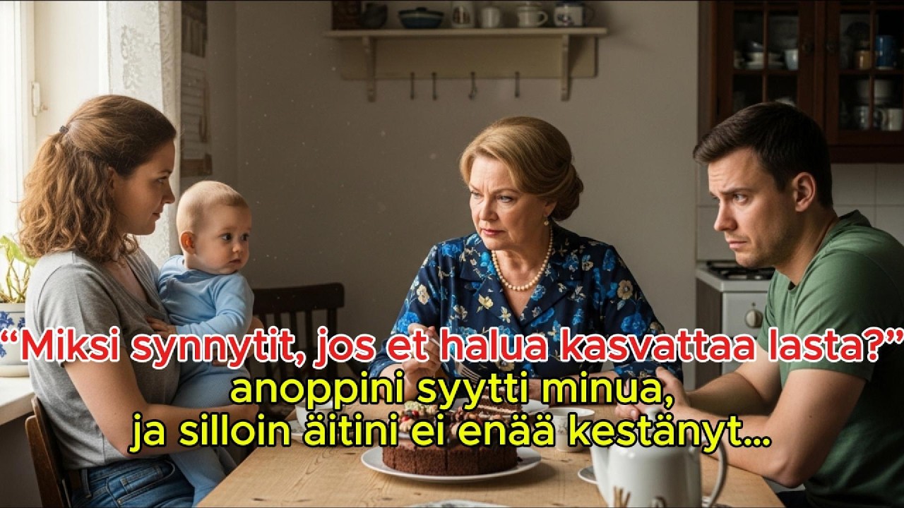 “Miksi synnytit,jos et halua kasvattaa lasta?”anoppini syytti minua,ja silloin äitini ei enää kestän