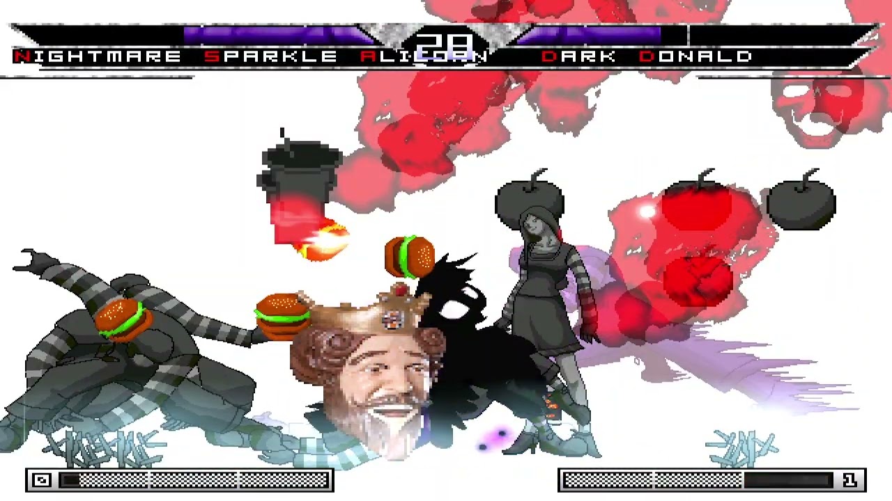 KOF MUGEN Nightmare sparkle alicorn vs dark donald (11p)