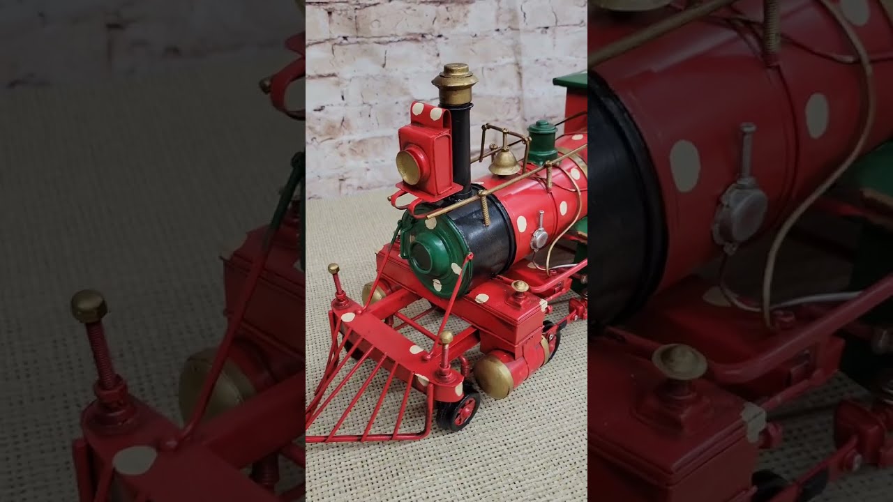 Handmade Antique Reproduction Tin Model Train-1906 Steam Trains Figurine Artwork JL4TN1050RGN