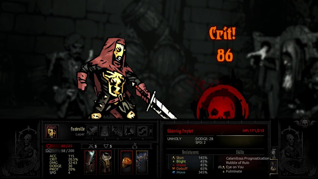 Darkest Dungeon - Occultist & Leper vs Gibbering Prophet