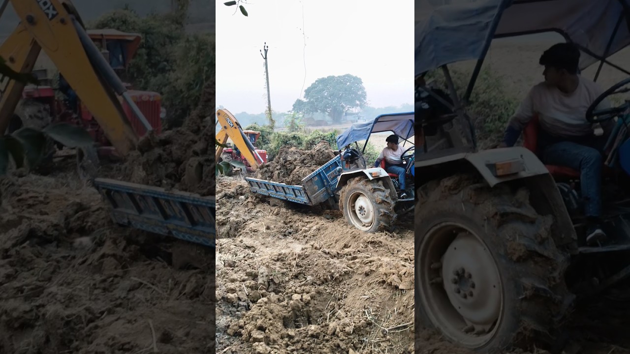 Swaraj 744fe Stuck in Deep mud 