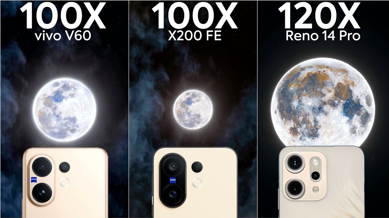 Vivo V60 vs Vivo X200 FE vs Oppo Reno 14 Pro Live Zoom Test Comparison