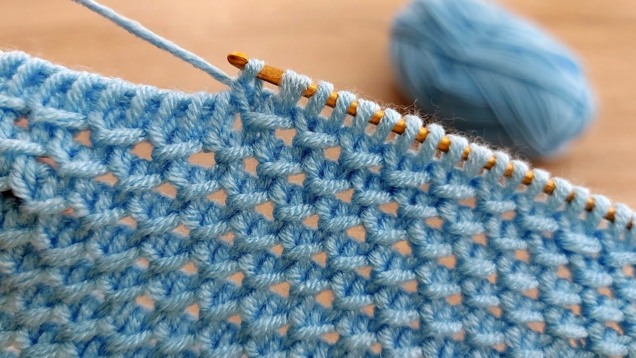 Super Very Easy Tunisian Crochet Knitting Model
