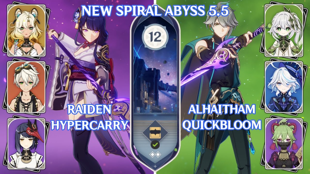 Raiden Hypercarry (With C2 Xilonen) & Alhaitham Quickbloom | New Spiral Abyss 5.5 | Floor 12 - 9⭐