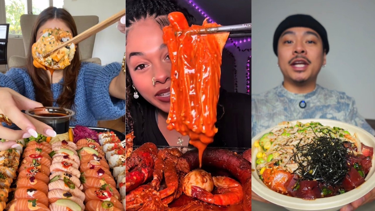 TIKTOK SEAFOOD MUKBANG COMPILATION (NO TALKING) | SUSHI, SEAFOOD BOIL & POKE BOWL!!! 🍣🦞🦐🦀🍱