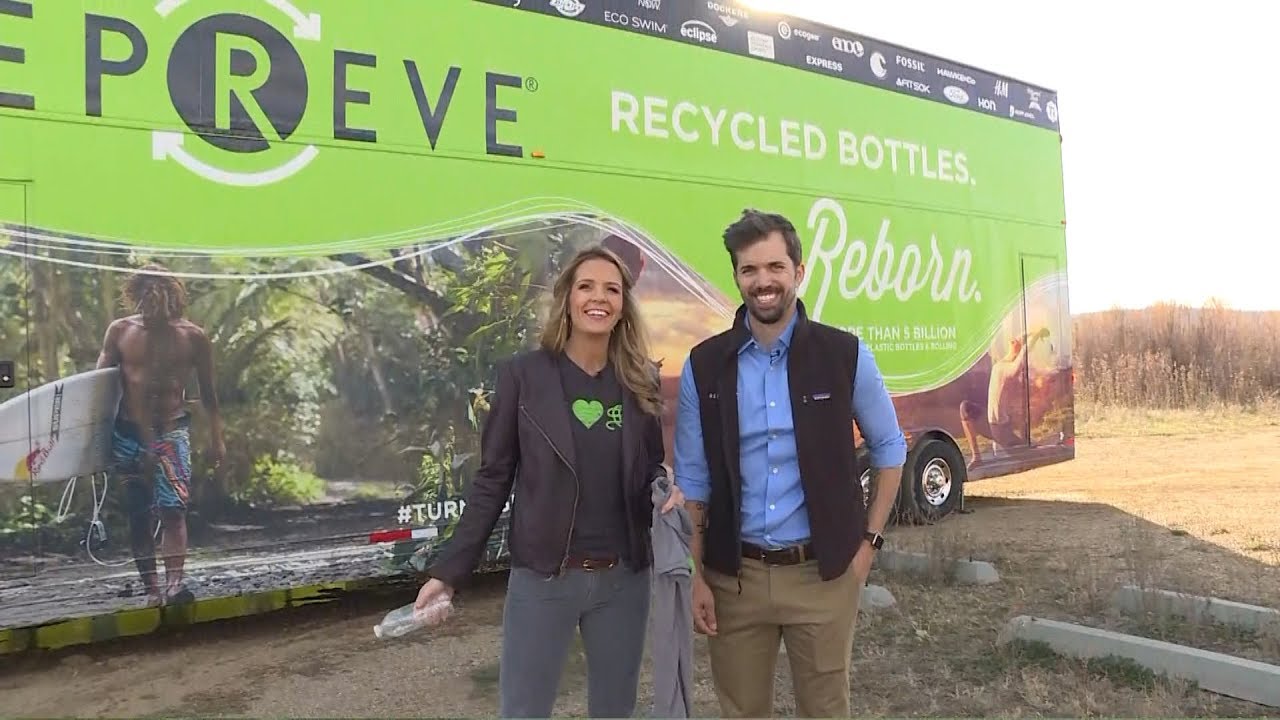 Ashley Adamson tours the REPREVE mobile center and learns the process of turning recycled plastic...