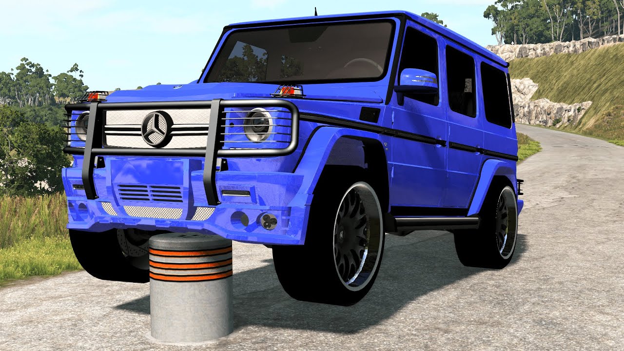 Cars vs Bollards #2 &ndash; BeamNG.Drive
