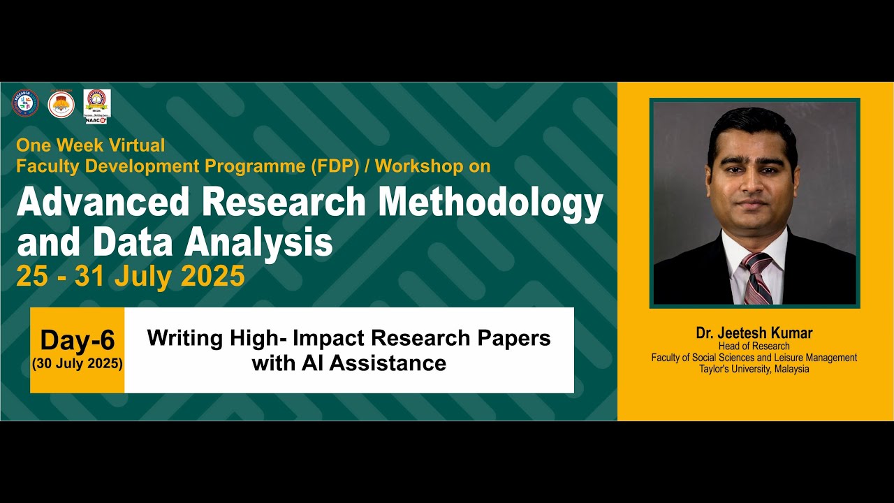 FDP Day-6 (30 July 2025)Regression Analysis Writing High- Impact Research Papers with AI Assistance