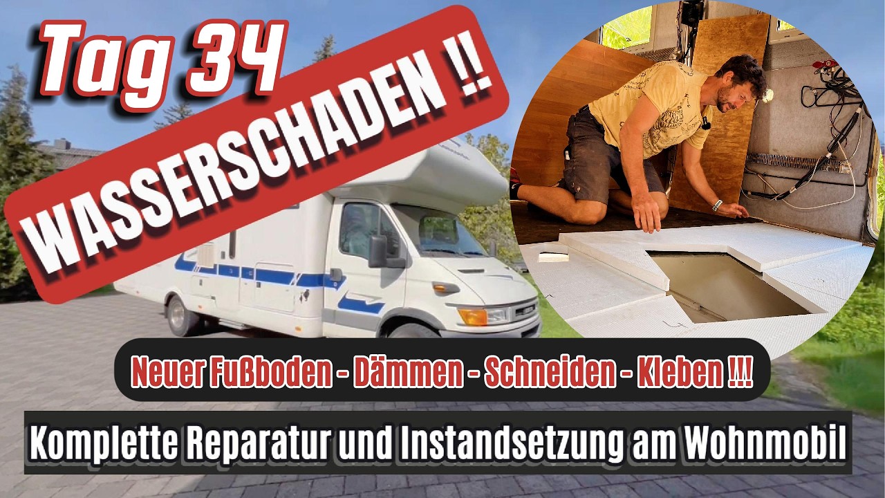 🔥Wohnmobil Sanierung - Weiterer Aufbau nach komplett zerstörter Bodenleisten, Dämmung zuschneiden🚨