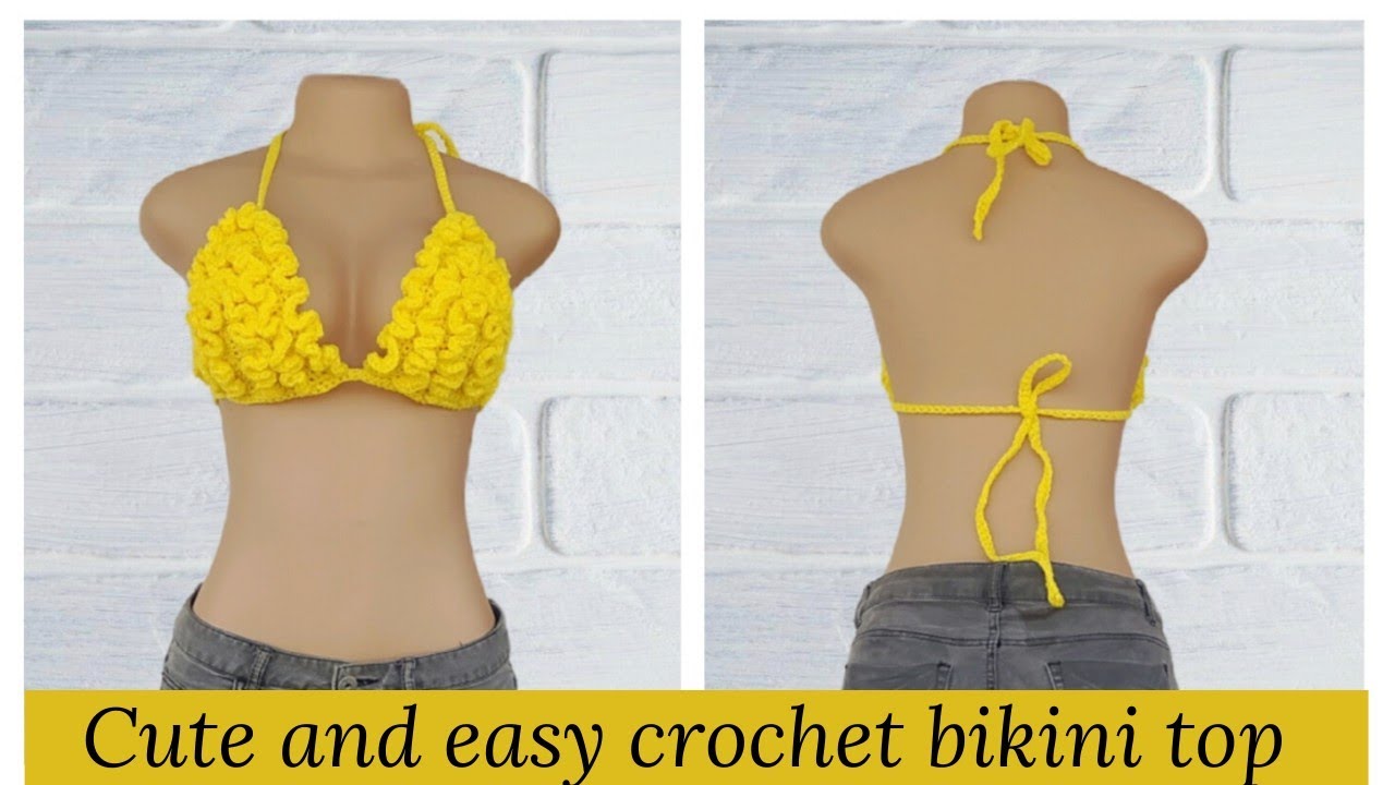 Easy Ruffle Crochet Bikini Top