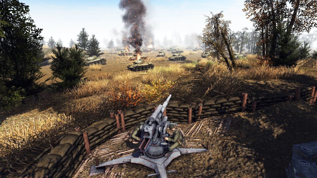 Оборона горного окопа 1944 года, наступление первой волны | Геймплей Men of War: Assault Squad 2