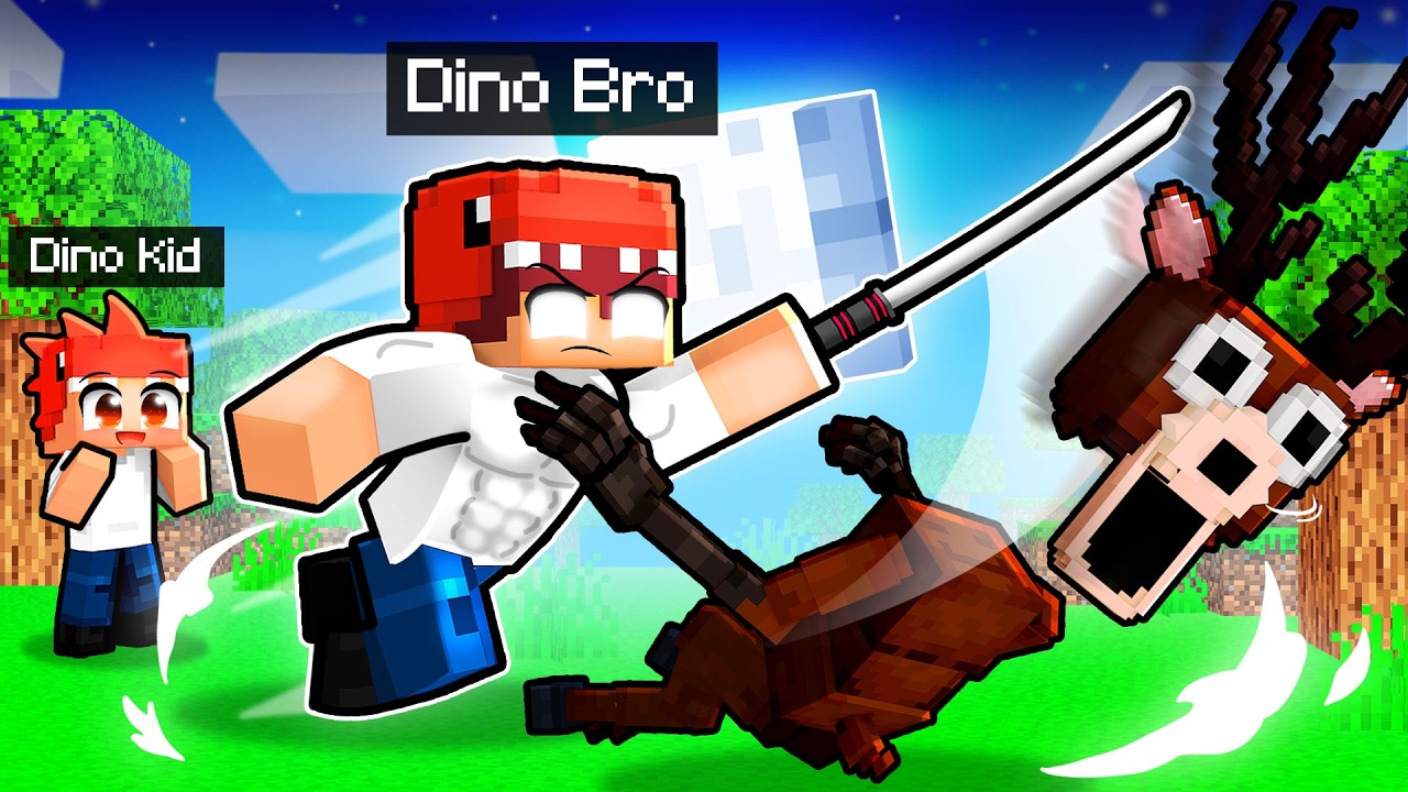 Playing Minecraft as a PROTECTIVE DINOBRO!