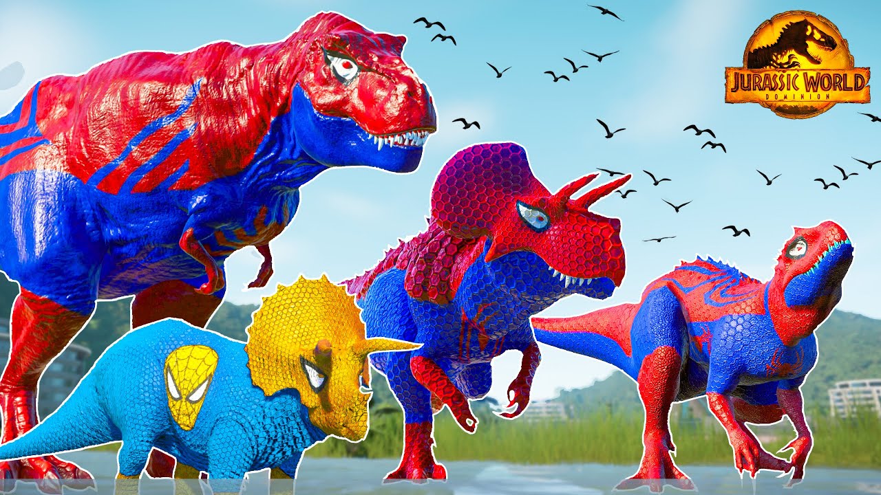 Dinosaur Batlle Showdown T-Rex vs Distortus Rex Fighting in Jurassic World Evolution 3