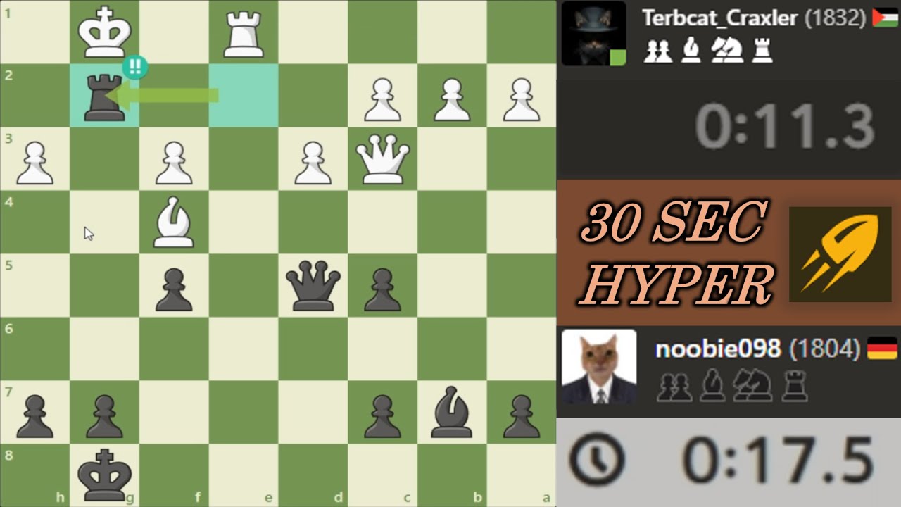 💥⚡Brilliant Move in a 30-Sec Hyperbullet Chess Game⚡♟️