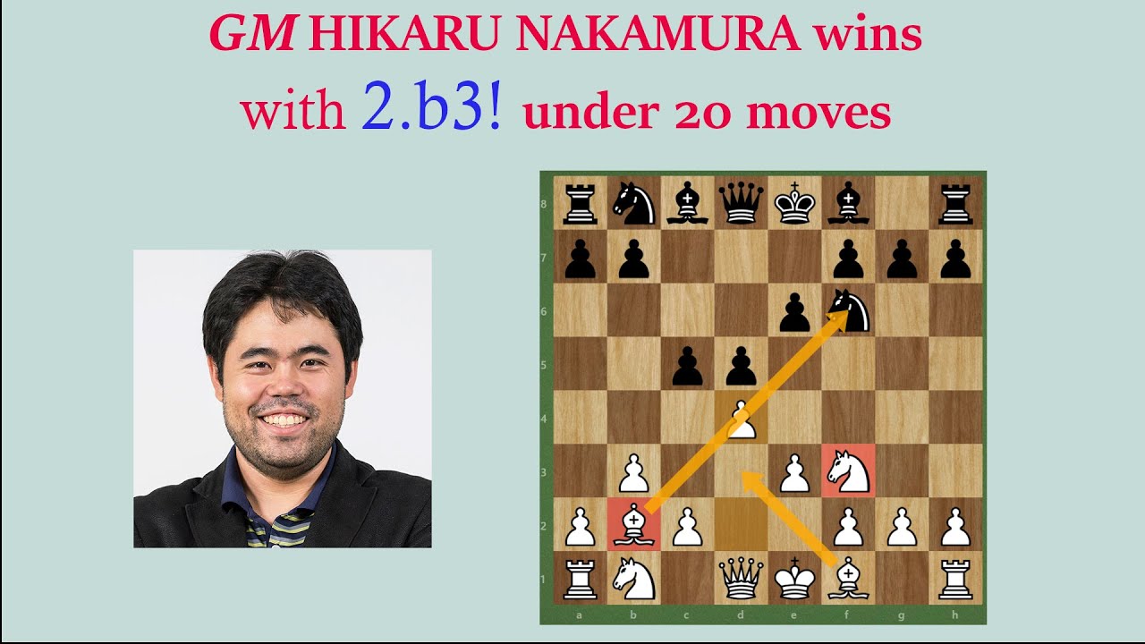 GM HIKARU wins with 2.b3 !! | 2021 GM opening Traps